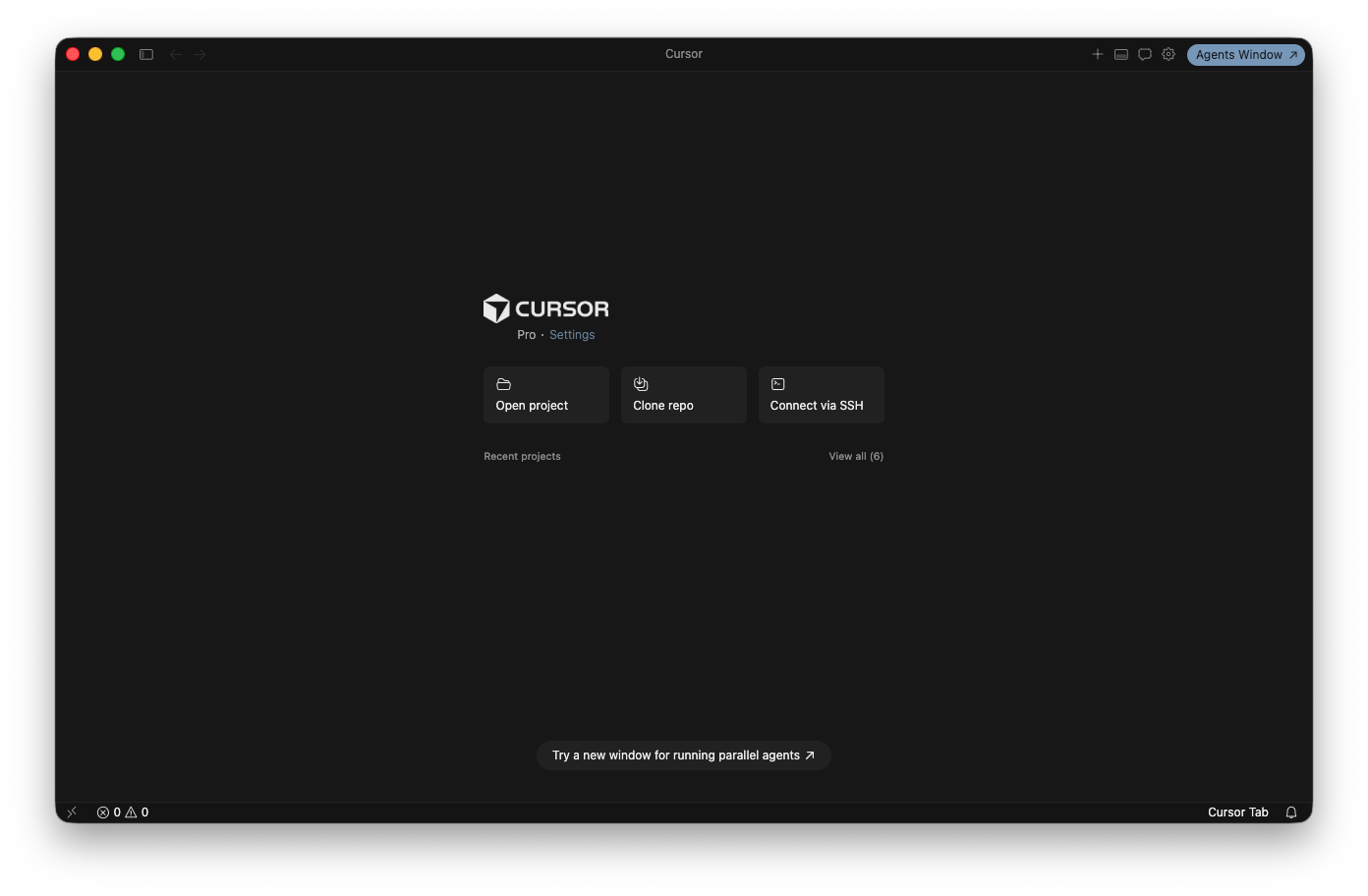 Cursor IDE screenshot